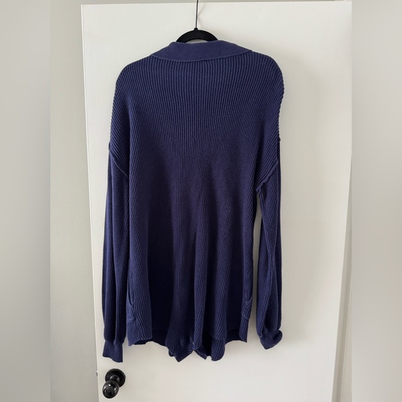 Free People Picnic Sweater Romper | Ink - Picture 6 of 6